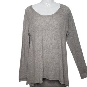 Autumn Cashmere Long Sleeve Hi Low Grey Pullover Sweater Size Large Casual Comfy
